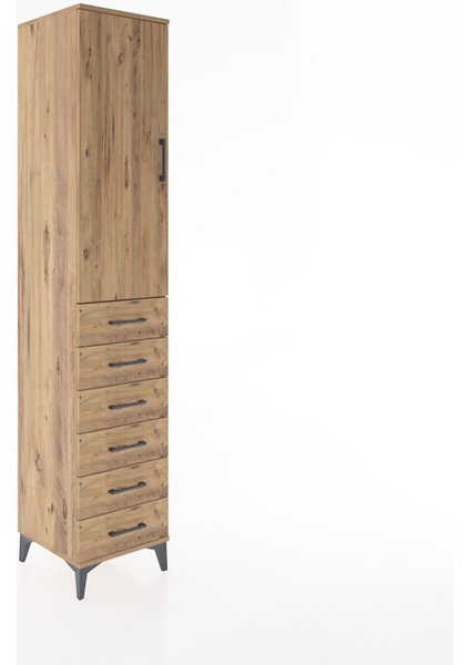 Hyperion Dolap 3 Raflı 6 Çekmeceli Tek Kapaklı 44X44X221 Çam-Çam fiyatları