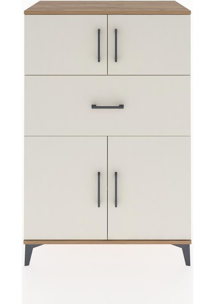 Hyperion Dolap 2 Raflı Tek Çekmeceli 4 Kapaklı 88X44X134 Çam-Aytaşı