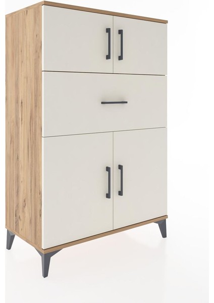 Hyperion Dolap 2 Raflı Tek Çekmeceli 4 Kapaklı 88X44X134 Çam-Aytaşı fiyatları