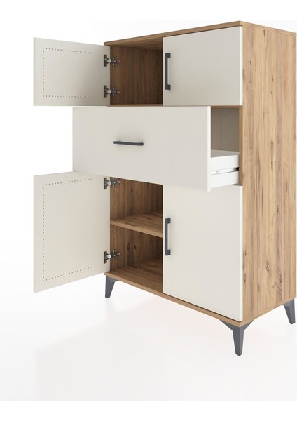 Hyperion Dolap 2 Raflı Tek Çekmeceli 4 Kapaklı 88X44X134 Çam-Aytaşı fırsatları