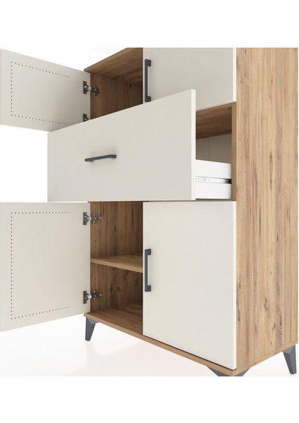 Hyperion Dolap 2 Raflı Tek Çekmeceli 4 Kapaklı 88X44X134 Çam-Aytaşı indirimleri