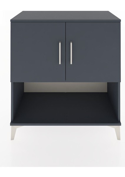 Hyperion Şifonyer 2 Raflı 2 Kapaklı 88X44X96 Antrasit-Antrasit