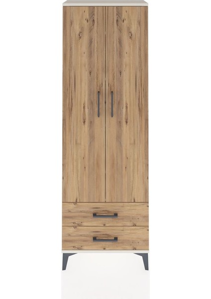 Arges Dolap 5 Raflı 2 Çekmeceli 2 Kapaklı 60X30X182 Aytaşı-Çam