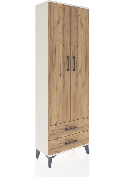 Arges Dolap 5 Raflı 2 Çekmeceli 2 Kapaklı 60X30X182 Aytaşı-Çam fiyatları