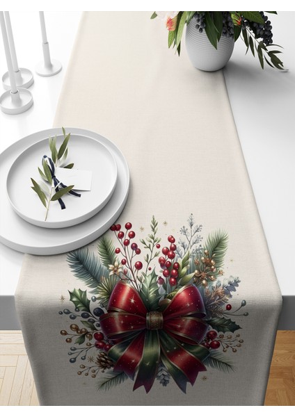 Yılbaşı Serisi 140X40 cm Dijital Baskılı Runner (Christmas Noel)