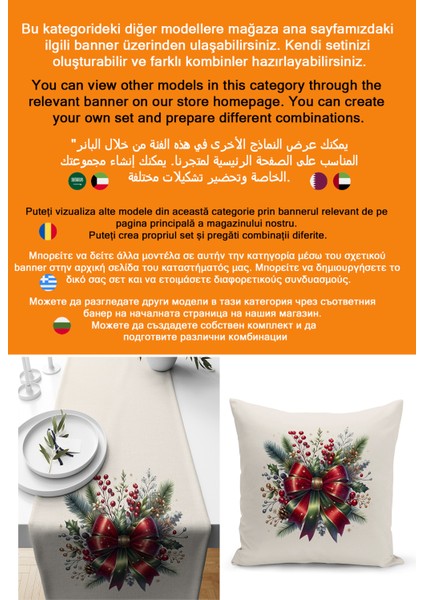 Yılbaşı Serisi 140X40 cm Dijital Baskılı Runner (Christmas Noel) fiyatları