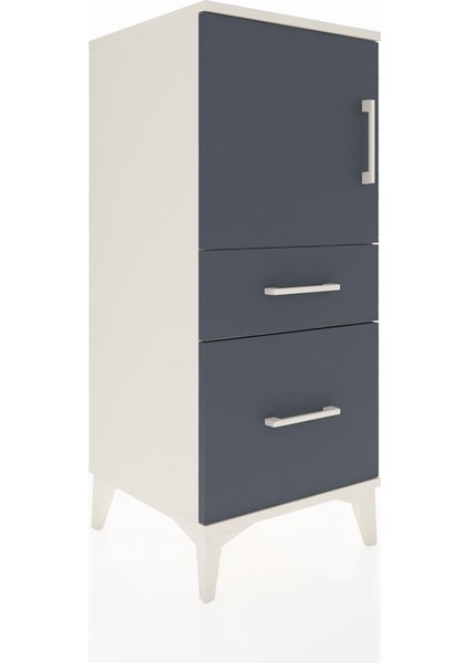 Hyperion Komodin 2 Raflı 2 Çekmeceli Tek Kapaklı 44X44X106 Aytaşı-Antrasit fiyatları