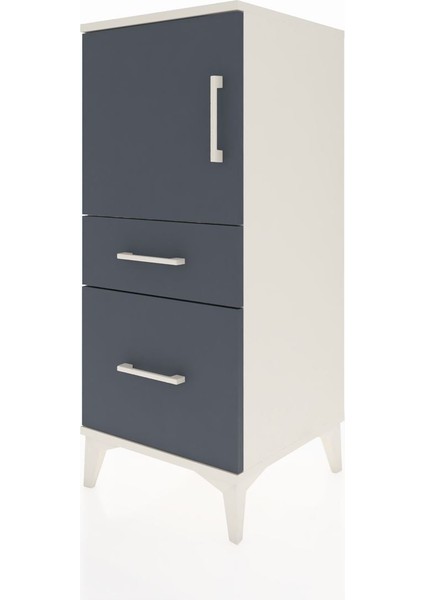 Hyperion Komodin 2 Raflı 2 Çekmeceli Tek Kapaklı 44X44X106 Aytaşı-Antrasit modelleri