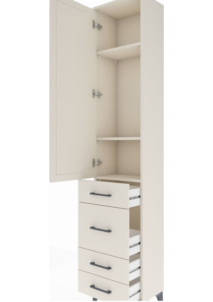 Arges Dolap 3 Raflı 4 Çekmeceli Tek Kapaklı 44X30X221 Aytaşı-Aytaşı indirimleri