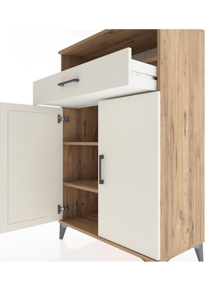 Hyperion Dolap 3 Raflı Tek Çekmeceli 2 Kapaklı 88X44X134 Çam-Aytaşı indirimleri