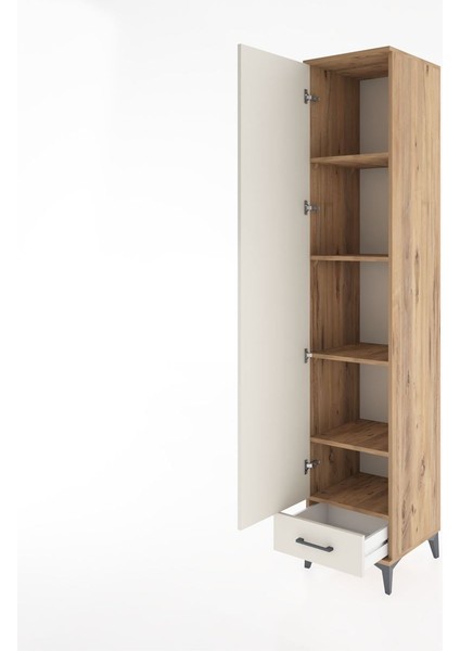 Hyperion Dolap 5 Raflı Tek Çekmeceli Tek Kapaklı 44X44X221 Çam-Aytaşı fırsatları