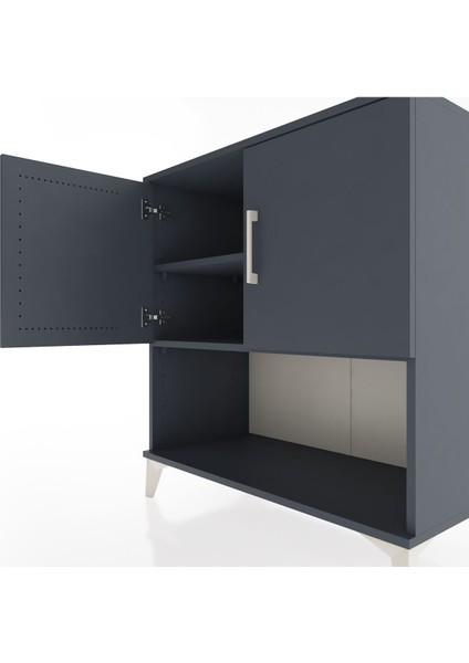 Hyperion Şifonyer 2 Raflı 2 Kapaklı 88X44X96 Antrasit-Antrasit indirimleri
