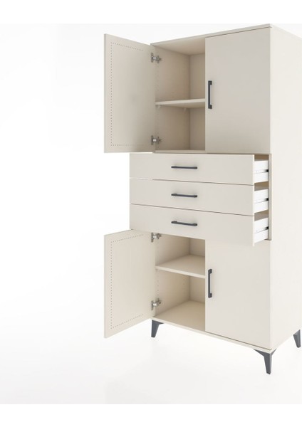 Hyperion Dolap 3 Raflı 3 Çekmeceli 4 Kapaklı 88X44X195 Aytaşı-Aytaşı fırsatları