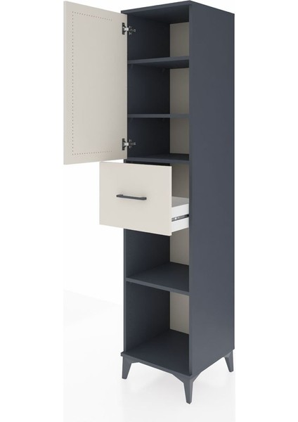 Hyperion Dolap 4 Raflı Tek Çekmeceli Tek Kapaklı 44X44X195 Antrasit-Aytaşı fırsatları