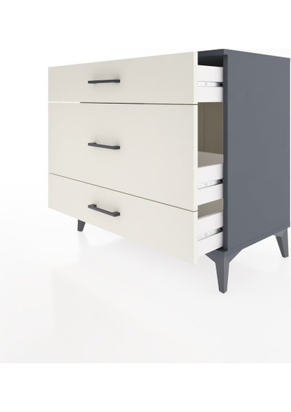 Hyperion Şifonyer 3 Çekmeceli 88X44X80 Antrasit-Aytaşı fırsatları