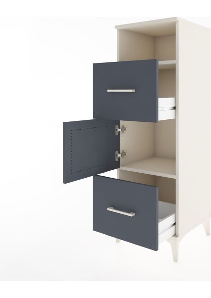 Hyperion Dolap 2 Raflı 2 Çekmeceli Tek Kapaklı 44X44X134 Aytaşı-Antrasit fırsatları