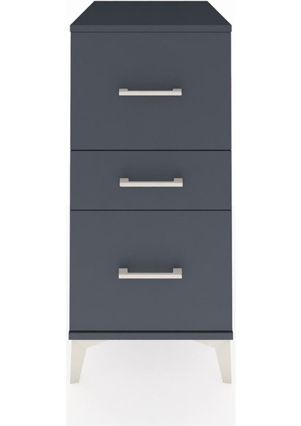 Kronos Komodin 3 Çekmeceli 44X59X96 Antrasit-Antrasit