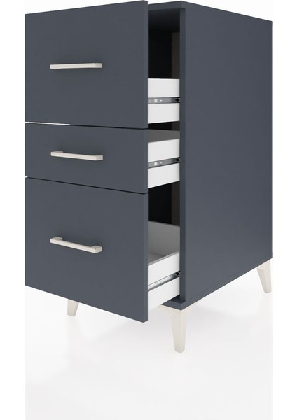 Kronos Komodin 3 Çekmeceli 44X59X96 Antrasit-Antrasit fırsatları