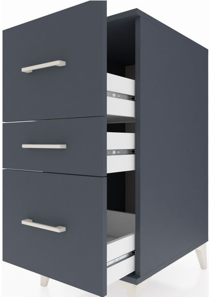 Kronos Komodin 3 Çekmeceli 44X59X96 Antrasit-Antrasit indirimleri