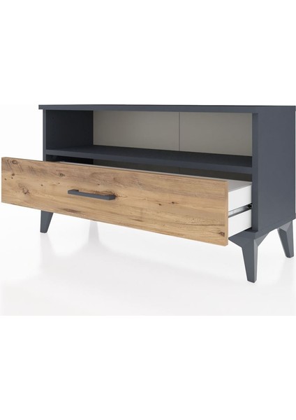 Arges Şifonyer Tek Raflı Tek Çekmeceli 88X30X48 Antrasit-Çam fırsatları