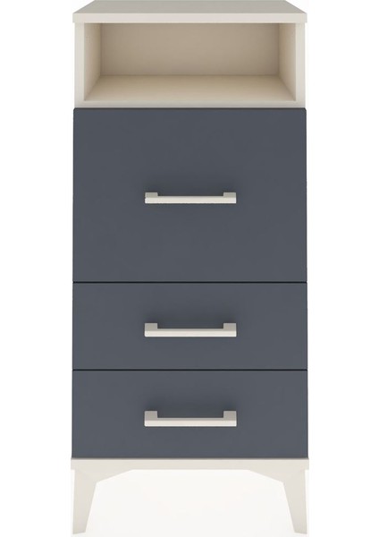 Arges Komodin Tek Raflı 3 Çekmeceli 44X30X96 Aytaşı-Antrasit