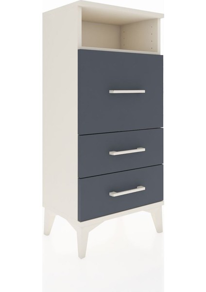 Arges Komodin Tek Raflı 3 Çekmeceli 44X30X96 Aytaşı-Antrasit fiyatları