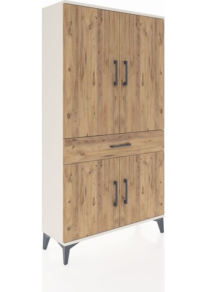 Arges Dolap 4 Raflı Tek Çekmeceli 4 Kapaklı 88X30X163 Aytaşı-Çam fiyatları
