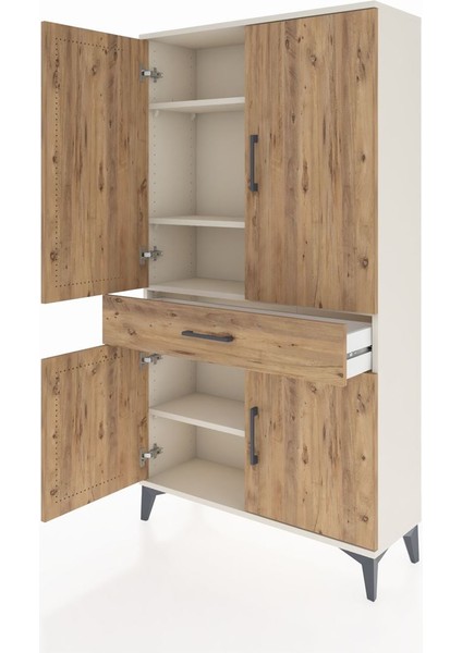 Arges Dolap 4 Raflı Tek Çekmeceli 4 Kapaklı 88X30X163 Aytaşı-Çam fırsatları