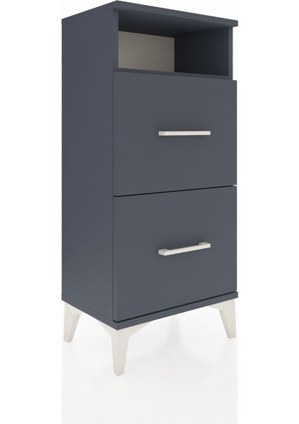 Arges Komodin Tek Raflı 2 Çekmeceli 44X30X96 Antrasit-Antrasit fiyatları