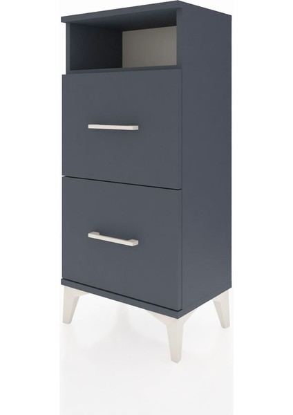 Arges Komodin Tek Raflı 2 Çekmeceli 44X30X96 Antrasit-Antrasit modelleri