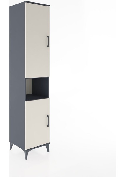 Hyperion Dolap 4 Raflı 2 Kapaklı Tek Askılı 44X44X221 Antrasit-Aytaşı fiyatları