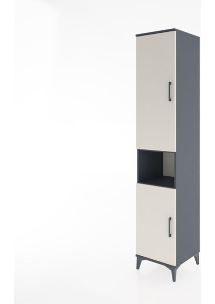 Hyperion Dolap 4 Raflı 2 Kapaklı Tek Askılı 44X44X221 Antrasit-Aytaşı modelleri