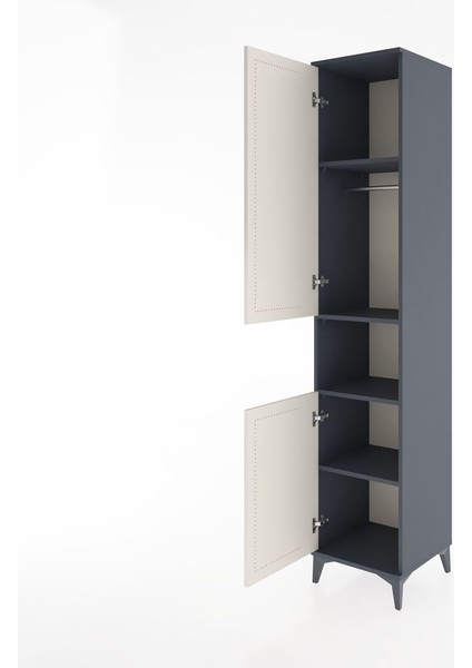 Hyperion Dolap 4 Raflı 2 Kapaklı Tek Askılı 44X44X221 Antrasit-Aytaşı fırsatları