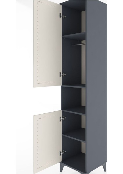 Hyperion Dolap 4 Raflı 2 Kapaklı Tek Askılı 44X44X221 Antrasit-Aytaşı indirimleri
