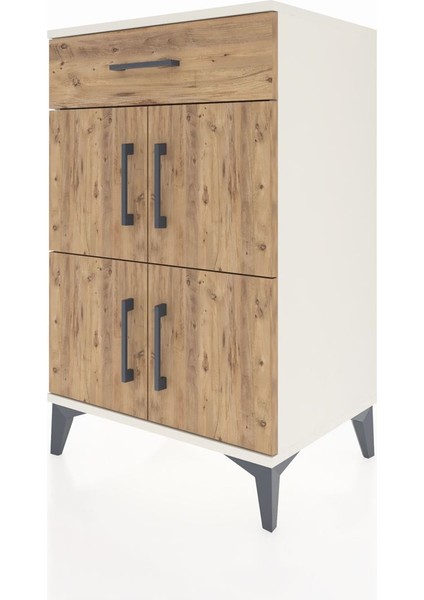 Hyperion Komodin Tek Raflı Tek Çekmeceli 4 Kapaklı 60X44X96 Aytaşı-Çam modelleri