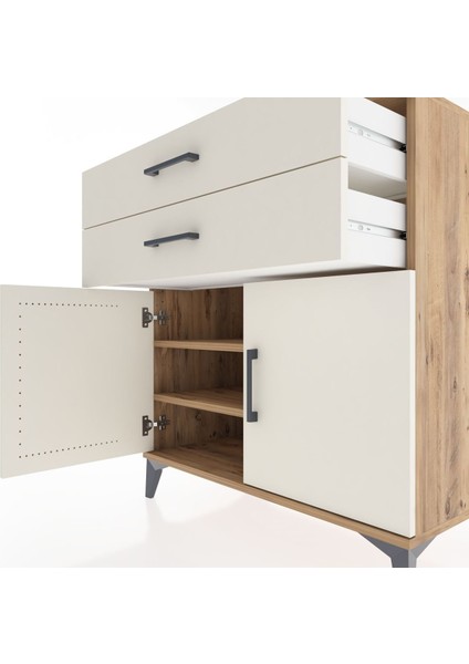 Hyperion Şifonyer 2 Raflı 2 Çekmeceli 2 Kapaklı 88X44X96 Çam-Aytaşı indirimleri