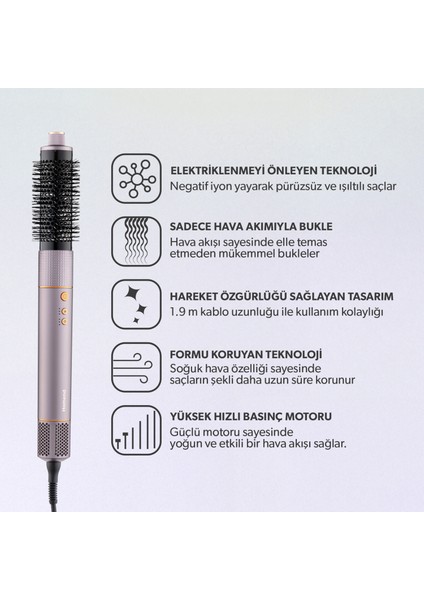 Hairmony 4606H Plus Saç Kurutma ve Şekillendirme Seti Mor fırsatları