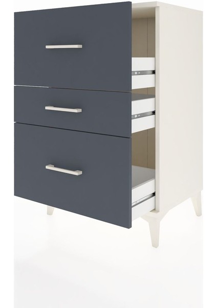 Hyperion Komodin 3 Çekmeceli 60X44X96 Aytaşı-Antrasit fırsatları