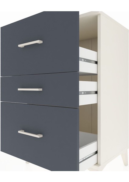 Hyperion Komodin 3 Çekmeceli 60X44X96 Aytaşı-Antrasit indirimleri