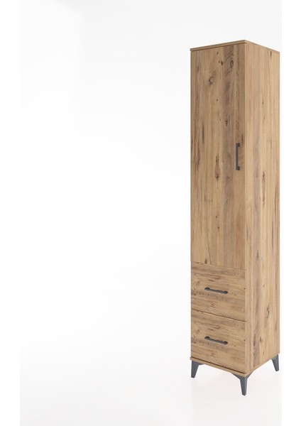 Hyperion Dolap 2 Raflı 2 Çekmeceli Tek Askılı 44X44X221 Çam-Çam modelleri