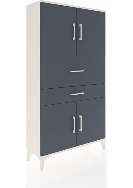 Arges Dolap 3 Raflı 2 Çekmeceli 4 Kapaklı 88X30X163 Aytaşı-Antrasit fiyatları
