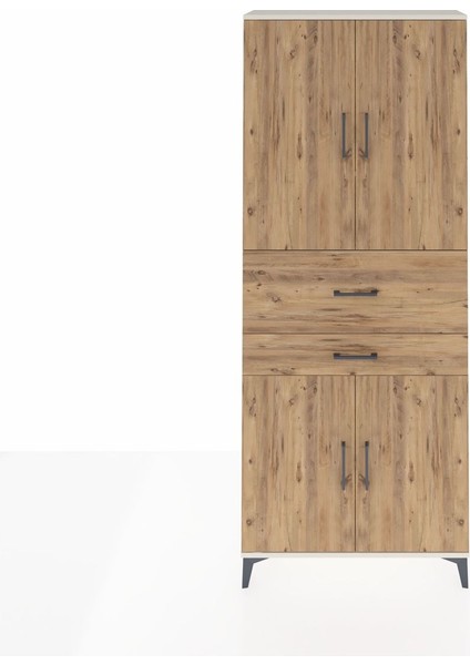 Arges Dolap 4 Raflı 2 Çekmeceli 4 Kapaklı 88X30X221 Aytaşı-Çam