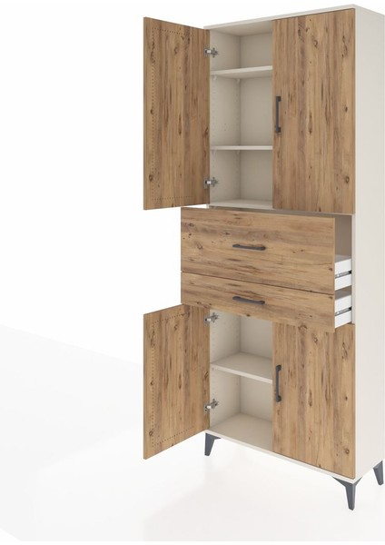 Arges Dolap 4 Raflı 2 Çekmeceli 4 Kapaklı 88X30X221 Aytaşı-Çam fırsatları