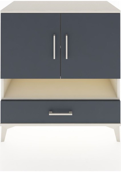 Hyperion Şifonyer 3 Raflı Tek Çekmeceli 2 Kapaklı 88X44X96 Aytaşı-Antrasit