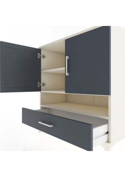 Hyperion Şifonyer 3 Raflı Tek Çekmeceli 2 Kapaklı 88X44X96 Aytaşı-Antrasit indirimleri