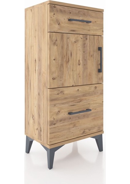 Arges Komodin Tek Raflı 2 Çekmeceli Tek Kapaklı 44X30X96 Çam-Çam fiyatları