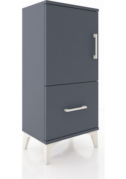 Arges Komodin 2 Raflı Tek Çekmeceli Tek Kapaklı 44X30X96 Antrasit-Antrasit fiyatları