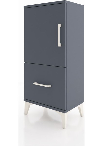 Arges Komodin 2 Raflı Tek Çekmeceli Tek Kapaklı 44X30X96 Antrasit-Antrasit modelleri