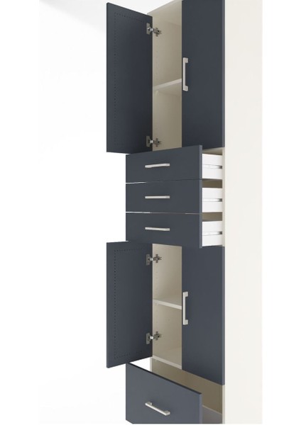 Arges Dolap 4 Raflı 4 Çekmeceli 4 Kapaklı 60X30X243 Aytaşı-Antrasit indirimleri