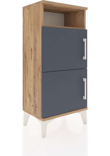 Arges Komodin Tek Raflı 2 Kapaklı 44X30X96 Çam-Antrasit fiyatları